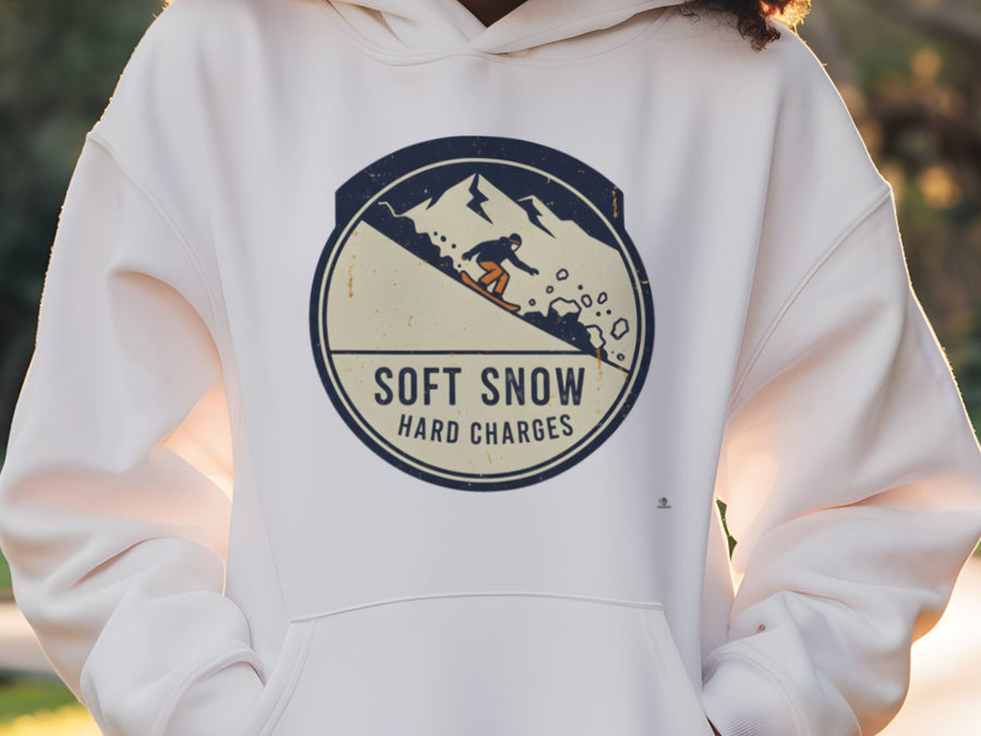 SOFT SNOW HARD CHARGES | Cozy Snowboarding Hoodie