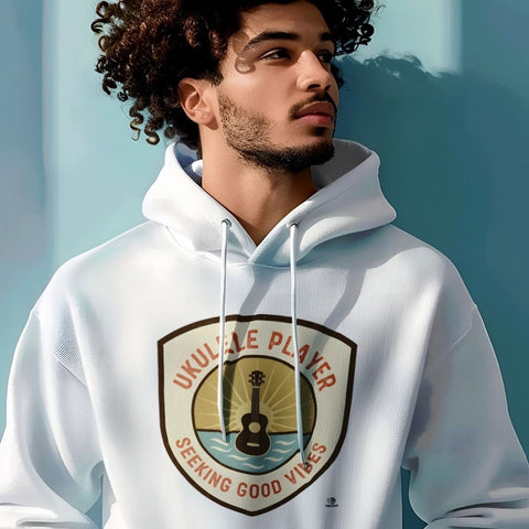 UKULELE PLAYER SEEKING GOOD VIBES | Cozy Hoodie for Musicians