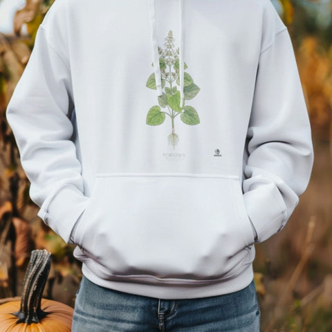 Lemon Balm Botanical Art Hoodie | Vintage Elegance for Nature Lovers