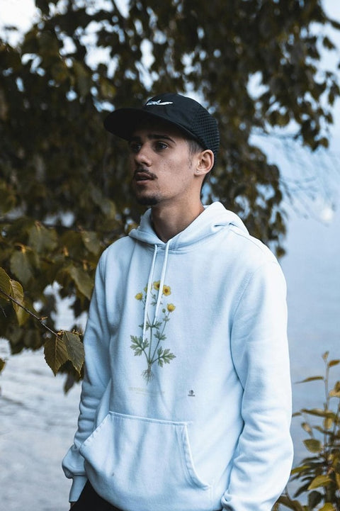Meadow Buttercup Botanical Art Hoodie | Vintage Illustration Style