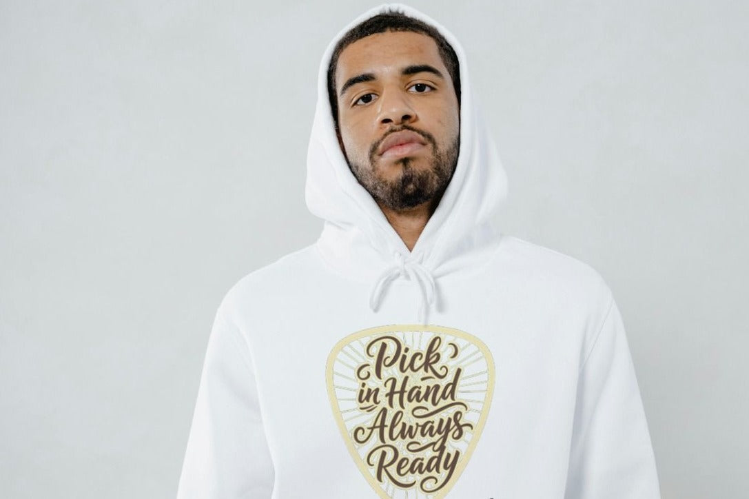 PICK IN HAND ALWAYS READY | Funny Guitar Player Hoodie