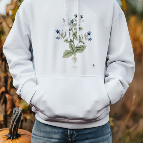 Borage Botanical Art Hoodie | Vintage Herb Illustration