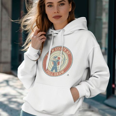CALM STARTS AT FULL DRAW | Cozy Archery Hoodie