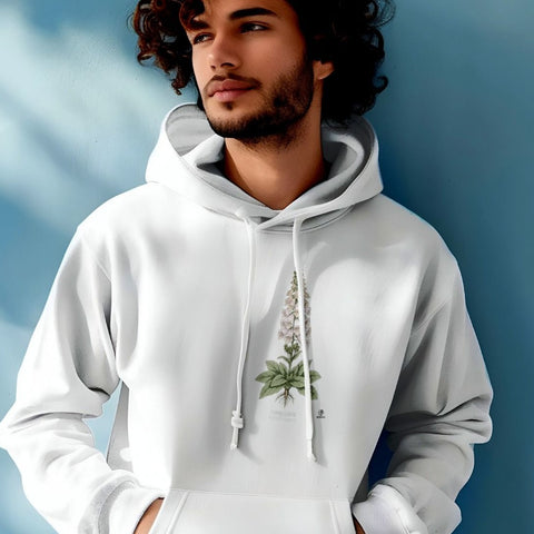 Foxglove Botanical Art Hoodie | Vintage Etching and Watercolor