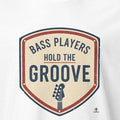 BASS PLAYERS HOLD THE GROOVE | Fun Bass Guitar T-Shirt - accurate print preview