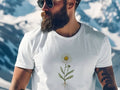 Oxeye Daisy Botanical Art T-Shirt | Vintage Wildflower Design - accurate print preview