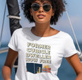 FORMER CUBICLE DWELLER NOW FREE | Corporate Escapee T-Shirt - accurate print preview