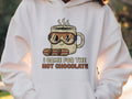 I CAME FOR THE HOT CHOCOLATE | Cozy Snowboarding Hoodie - accurate print preview