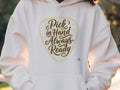 PICK IN HAND ALWAYS READY | Funny Guitar Player Hoodie - accurate print preview