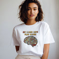 MY BRAIN SAYS PLAY AGAIN | Funny Gaming T-Shirt - accurate print preview