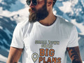 SMALL TOWN GRAD BIG PLANS | Funny Graduation T-Shirt - accurate print preview