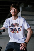 PROUDLY PROMOTED TO DAD | Funny T-Shirt for New Dads - accurate print preview