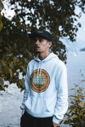 MY BACKYARD IS THE WORLD | Travel Adventure Hoodie - accurate print preview