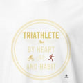 Triathlon athlete motto design for swim bike run fans, clean sporty typography for training days and race weekends - accurate print preview
