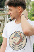 STAY WILD STAY KIND | Wolf Spirit T-Shirt - accurate print preview