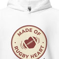 MADE OF RUGBY HEART | Cozy Rugby Hoodie - accurate print preview