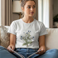 Borage Botanical Art T-Shirt | Vintage Herb Illustration - accurate print preview