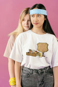 DESK DRAWER SNACK CURATOR HERE | Funny Office Snack T-shirt - accurate print preview