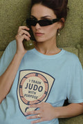 I TRAIN JUDO WITH PURPOSE | Funny Judo T-Shirt - accurate print preview