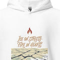 ICE ON STREETS FIRE IN HEARTS | Cozy Scandinavian Hoodie - accurate print preview