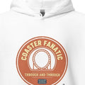 COASTER FANATIC THROUGH AND THROUGH | Cozy Hoodie for Theme Park Lovers - accurate print preview