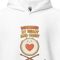 DRUMMER BY HEART AND HABIT | Cozy Hoodie for Drummers - accurate print preview