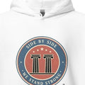 SIDE BY SIDE WE STAND STRONG | Cozy Hoodie for Siblings - accurate print preview