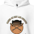 RAISED ON DIRT AND DUGOUTS | Cozy Softball Hoodie - accurate print preview