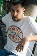 SPRINTERS LIVE FOR THE FINISH | Fun Track & Field T-Shirt - accurate print preview
