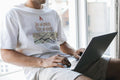 ICE ON STREETS FIRE IN HEARTS | Scandinavian Seasonal T-Shirt - accurate print preview
