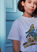 HOME IS WHERE BUDGIES SING | T-shirt for Budgie Owners - accurate print preview