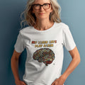 MY BRAIN SAYS PLAY AGAIN | Funny Gaming T-Shirt - accurate print preview