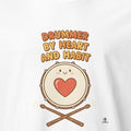 DRUMMER BY HEART AND HABIT | Funny Drummer T-Shirt - accurate print preview
