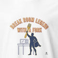 BREAK ROOM LEGEND WITH A FORK | Funny Office Life T-Shirt - accurate print preview