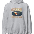 SPEED QUIETS MY MIND | Cozy Skiing Hoodie - accurate print preview