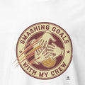 SMASHING GOALS WITH MY CREW | Fun Handball T-Shirt - accurate print preview
