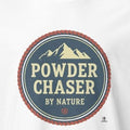 Skiing Powder Chaser Apparel and Gifts for Mountain Life Fans, clean bold lettering for winter sport lovers - accurate print preview