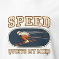 SPEED QUIETS MY MIND | Cool Skiing T-shirt - accurate print preview