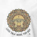 LESS TALK MORE TOP OUT | Funny Rock Climbing T-Shirt - accurate print preview