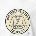 DISCIPLINE LIVES IN MY GI | Karate T-Shirt for Martial Artists - accurate print preview