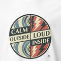 CALM OUTSIDE LOUD INSIDE | Funny Pre-Workout T-Shirt - accurate print preview
