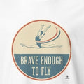 BRAVE ENOUGH TO FLY | Inspirational Gymnastics T-Shirt - accurate print preview