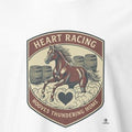 HEART RACING HOOVES THUNDERING HOME | Fun Barrel Racer T-Shirt - accurate print preview