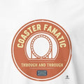 COASTER FANATIC THROUGH AND THROUGH | Fun T-shirt for Theme Parks - accurate print preview