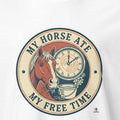 MY HORSE ATE MY FREE TIME | Funny Equestrian T-Shirt - accurate print preview