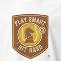 PLAY SMART HIT HARD | Funny Tennis T-Shirt - accurate print preview