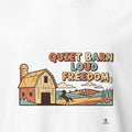 QUIET BARN LOUD FREEDOM | Equestrian T-Shirt for Freedom Riders - accurate print preview