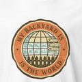 MY BACKYARD IS THE WORLD | Adventure Travel T-Shirt - accurate print preview