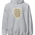 PICK IN HAND ALWAYS READY | Funny Guitar Player Hoodie - accurate print preview