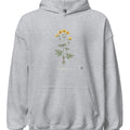 Meadow Buttercup Botanical Art Hoodie | Vintage Illustration Style - accurate print preview